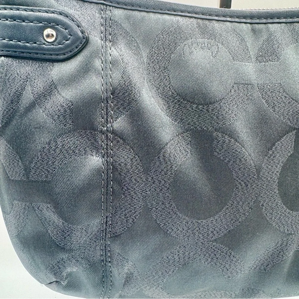 Coach Gray and Blue with Shimmer Shoulder Bag | Very Good Condition